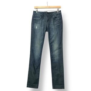 Anoname Los Angeles Women Denim Jeans Sz 26 Bootcut‎ Distressed Y2K Grunge Retro